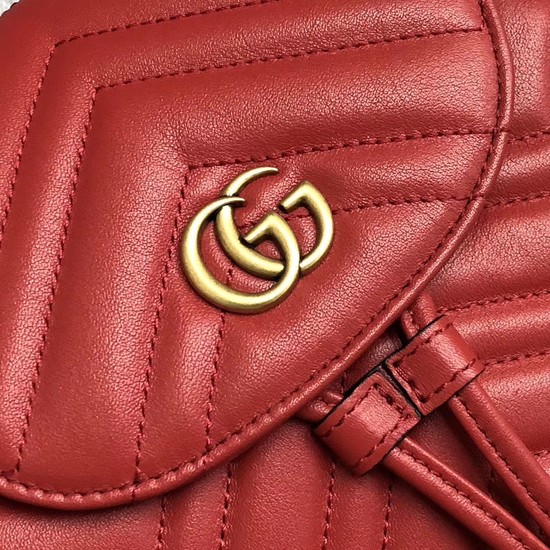 Gucci GG Marmont matelasse backpack 528129 red