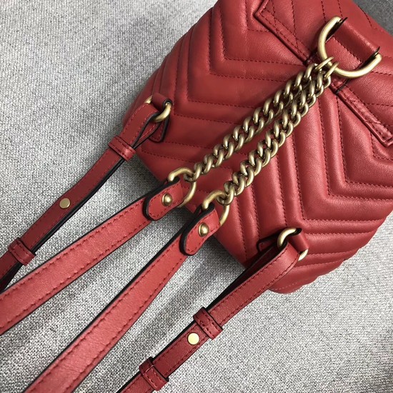 Gucci GG Marmont matelasse backpack 528129 red