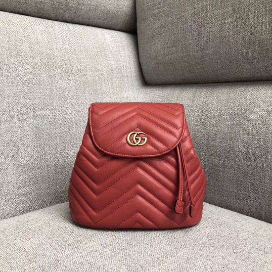 Gucci GG Marmont matelasse backpack 528129 red