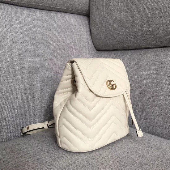 Gucci GG Marmont matelasse backpack 528129 white
