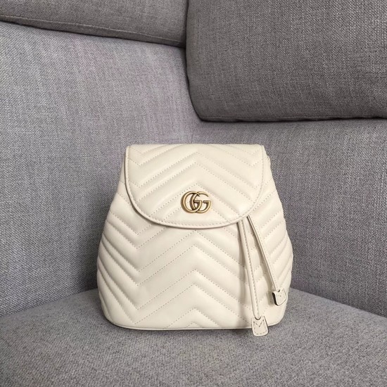 Gucci GG Marmont matelasse backpack 528129 white