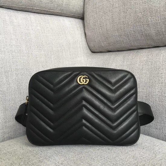 Gucci GG Marmont matelasse belt bag 523380 Black