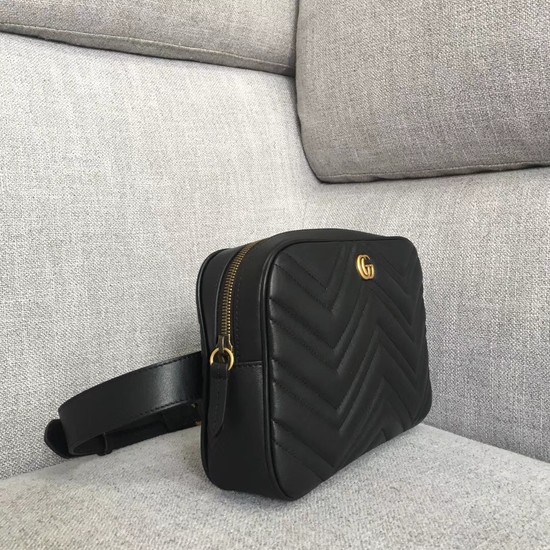 Gucci GG Marmont matelasse belt bag 523380 Black