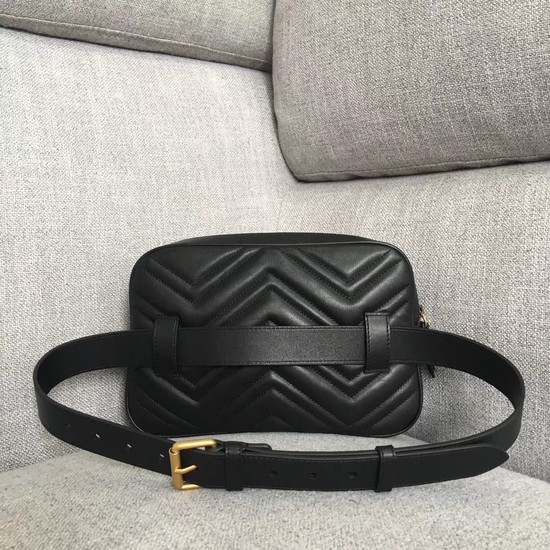 Gucci GG Marmont matelasse belt bag 523380 Black