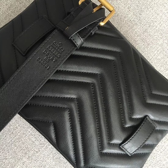 Gucci GG Marmont matelasse belt bag 523380 Black