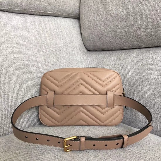 Gucci GG Marmont matelasse belt bag 523380 apricot