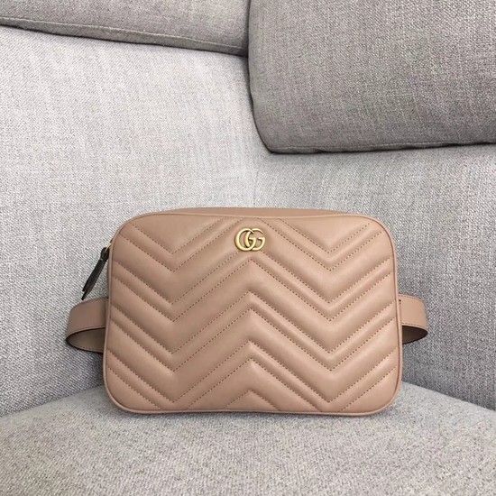 Gucci GG Marmont matelasse belt bag 523380 apricot