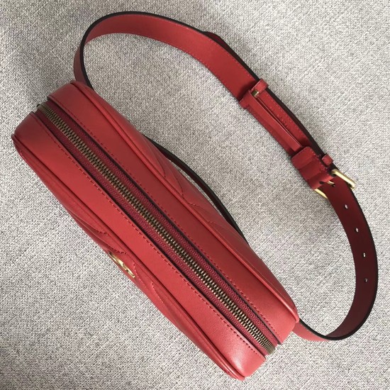 Gucci GG Marmont matelasse belt bag 523380 red