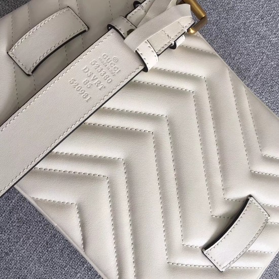 Gucci GG Marmont matelasse belt bag 523380 white