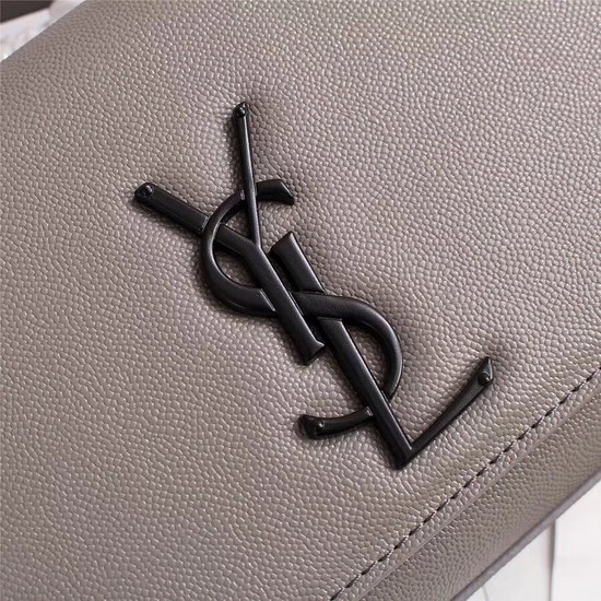 SAINT LAURENT Monogram Kate leather tote cross-body bag 26806 grey