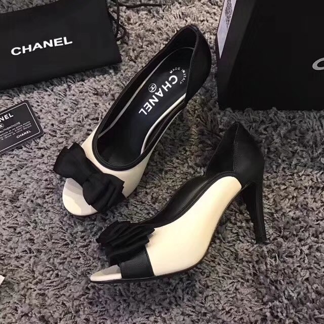 Chanel High heels CH2331LS white&black heel of a shoe 8CM