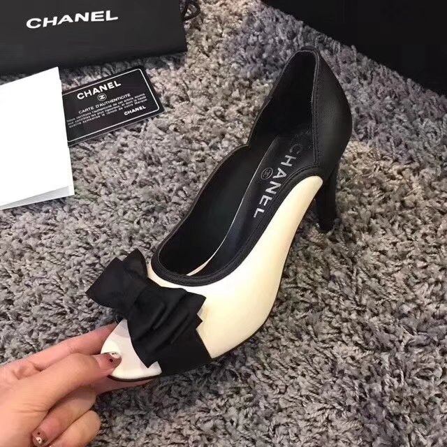 Chanel High heels CH2331LS white&black heel of a shoe 8CM