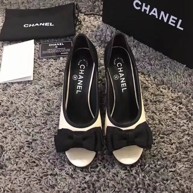 Chanel High heels CH2331LS white&black heel of a shoe 8CM