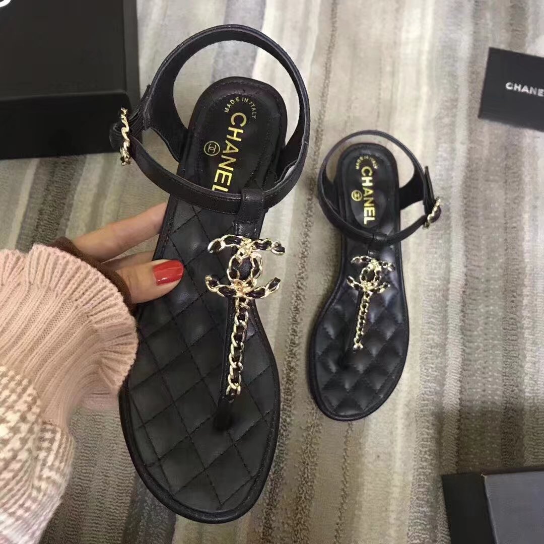 Chanel sandals CH2328LS black heel of a shoe 4CM