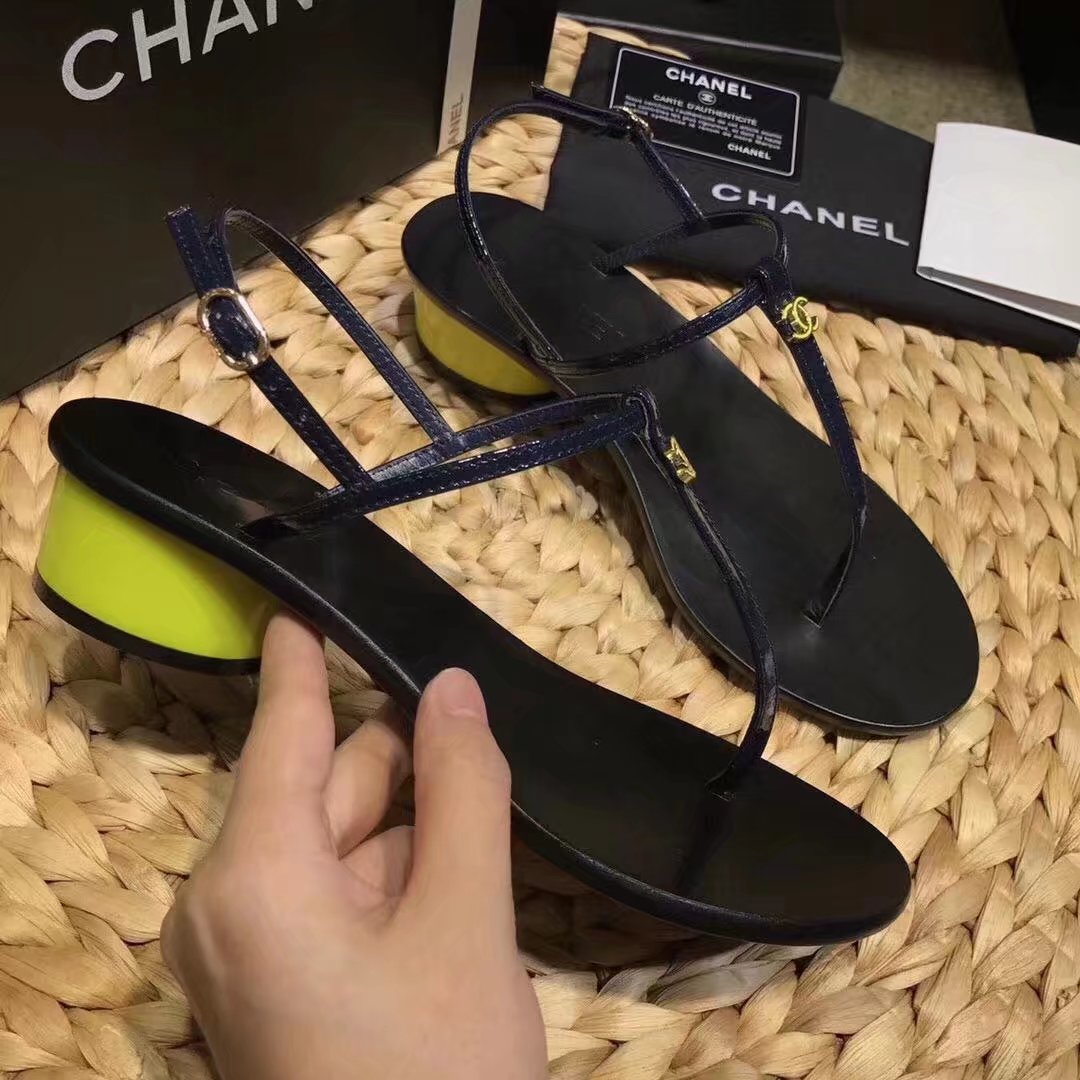 Chanel sandals CH2333LS blue heel of a shoe 4CM