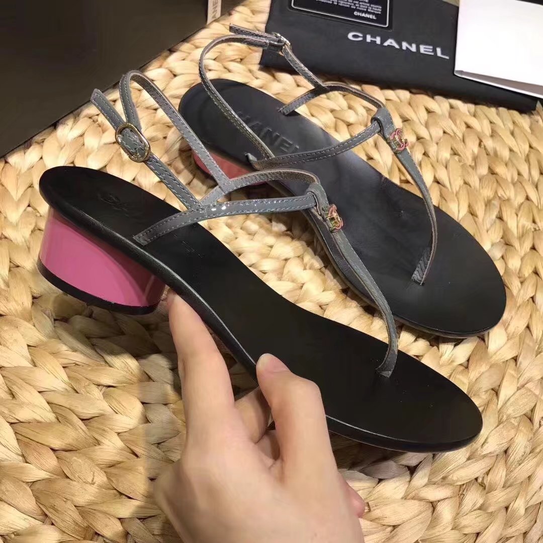 Chanel sandals CH2333LS grey heel of a shoe 4CM