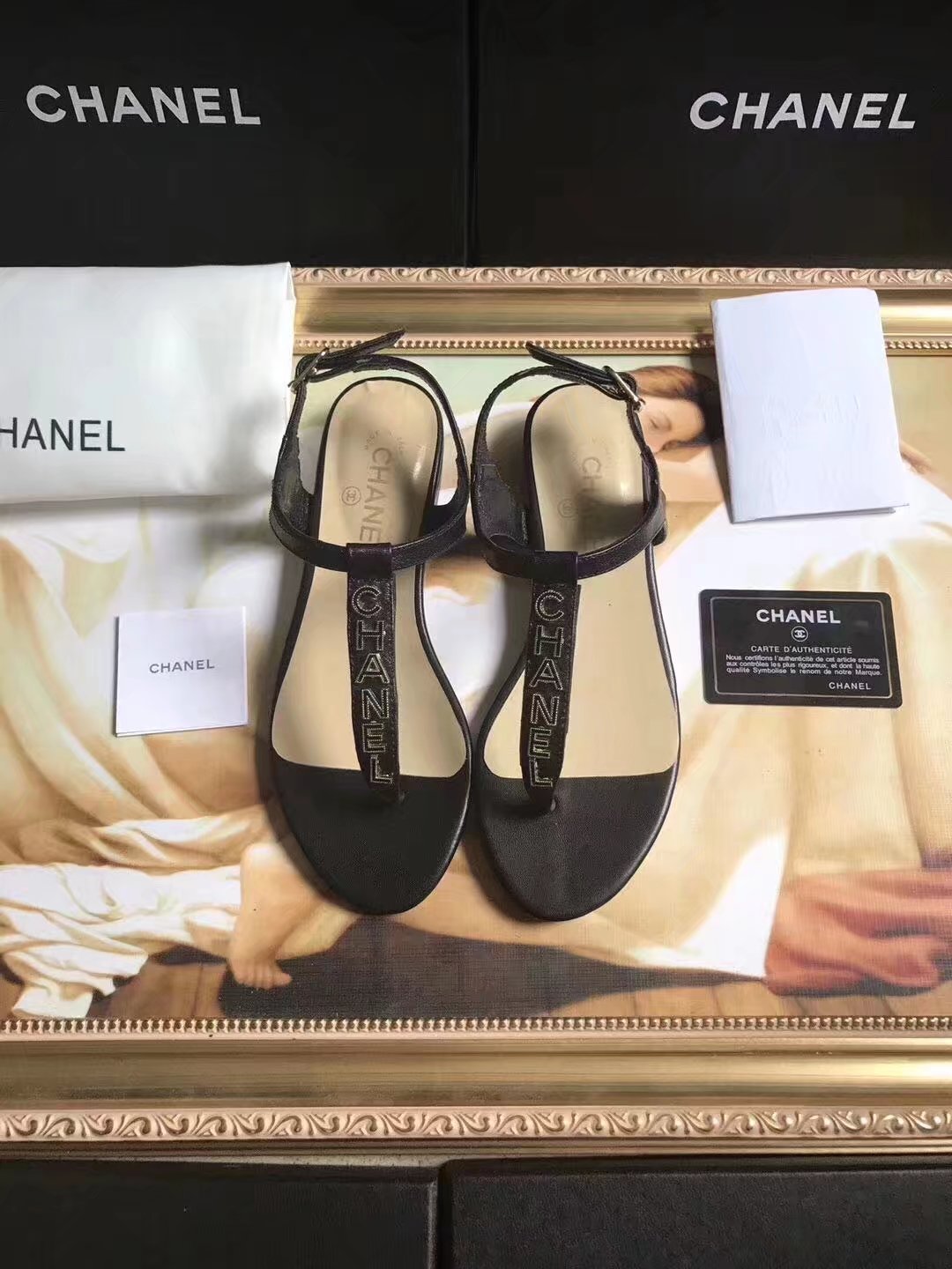 Chanel sandals CH2438HLL black