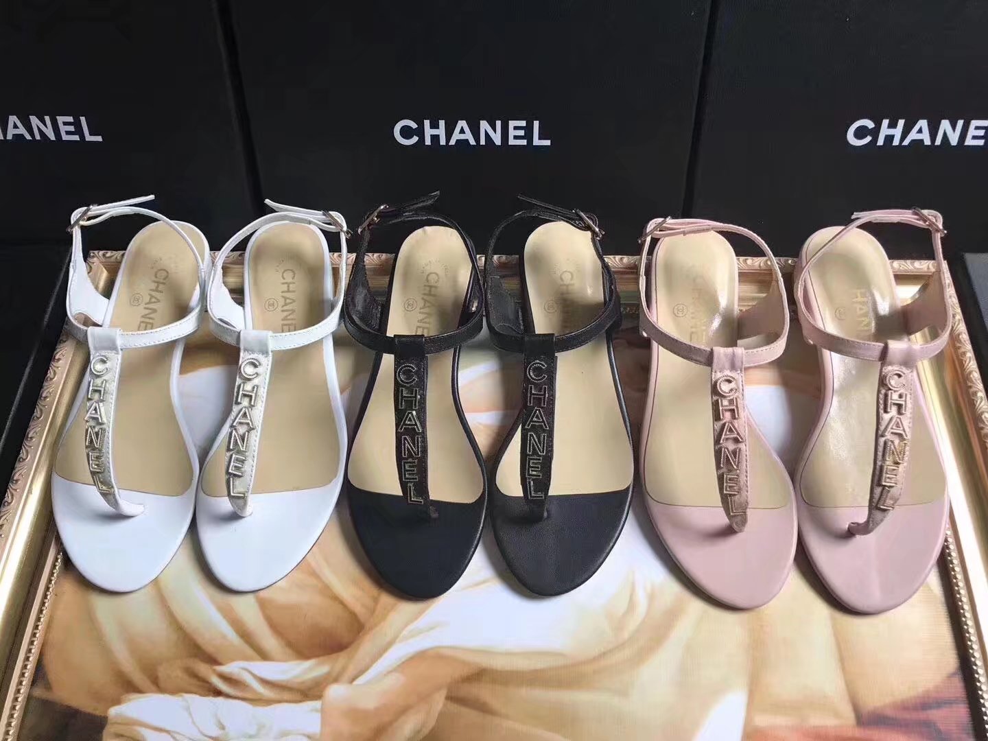 Chanel sandals CH2438HLL black