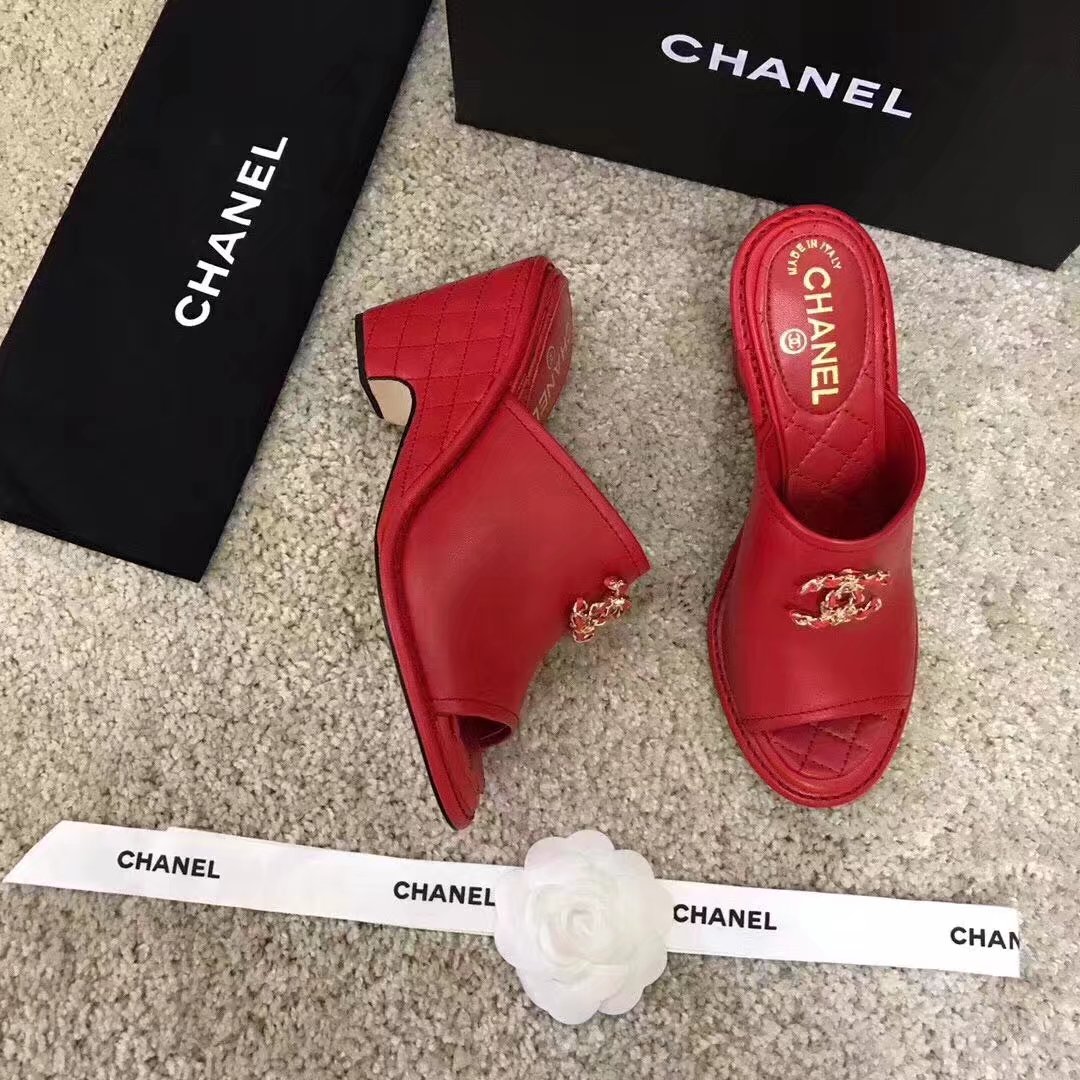 Chanel slippers CH2329LS red