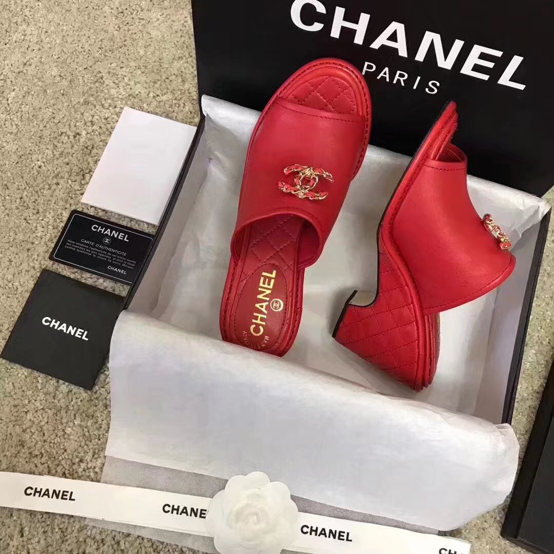 Chanel slippers CH2329LS red