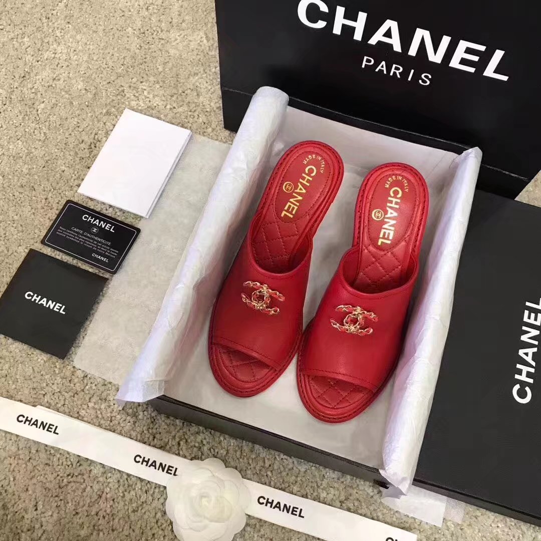 Chanel slippers CH2329LS red