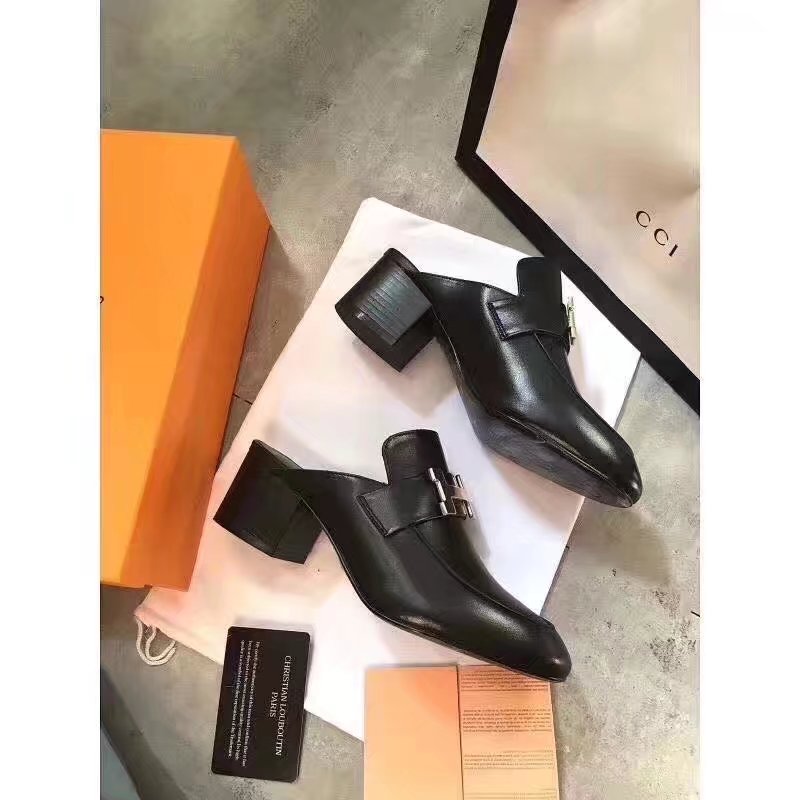 Hermes Leather Slipper HO782LD Black