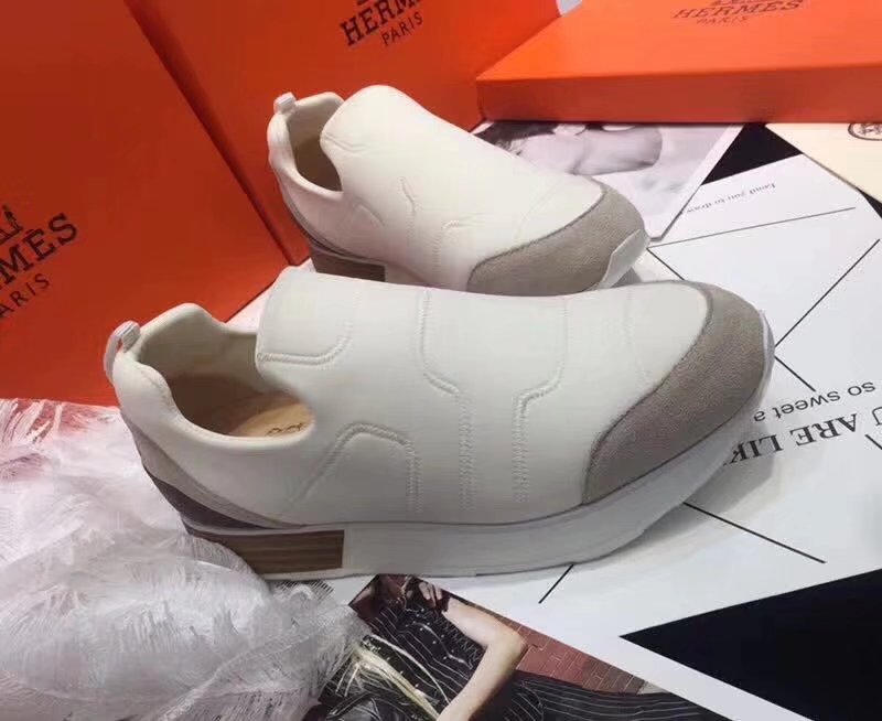 Hermes Lovers Casual Shoes HO784365 white
