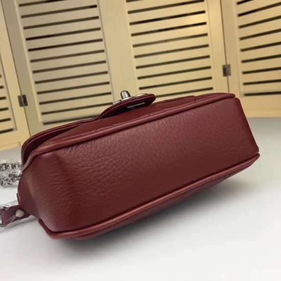 Chanel mini Leather cross-body bag 7739 Dark red