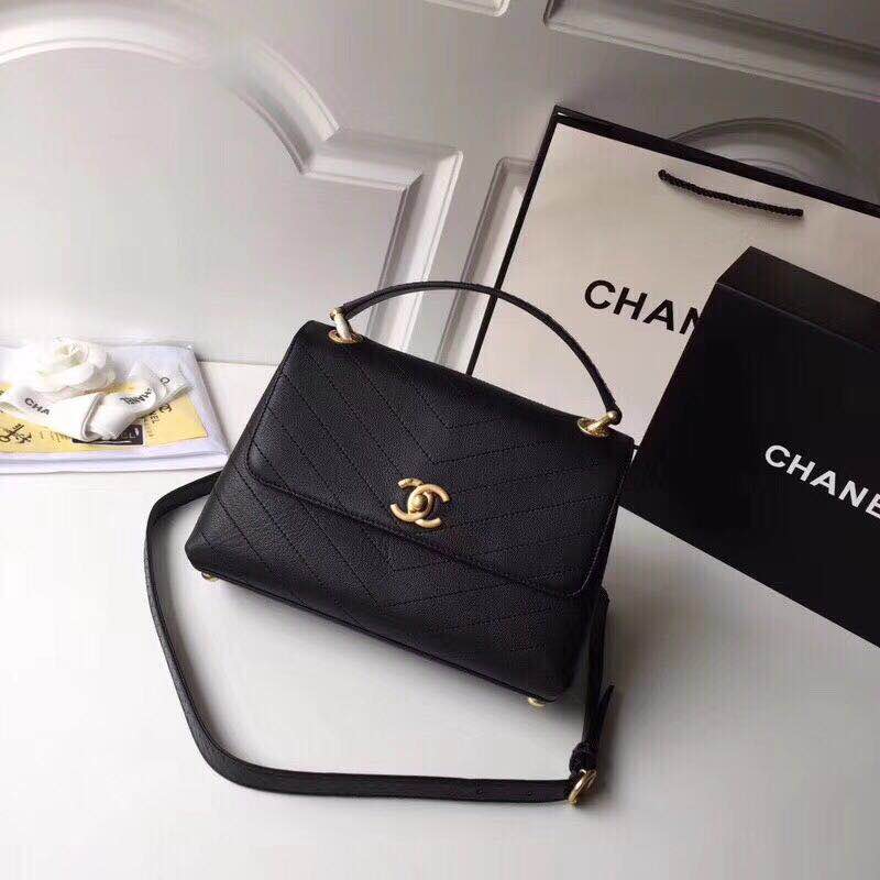 Chanel Original Calfskin Leather Tote Bag 1775 Black