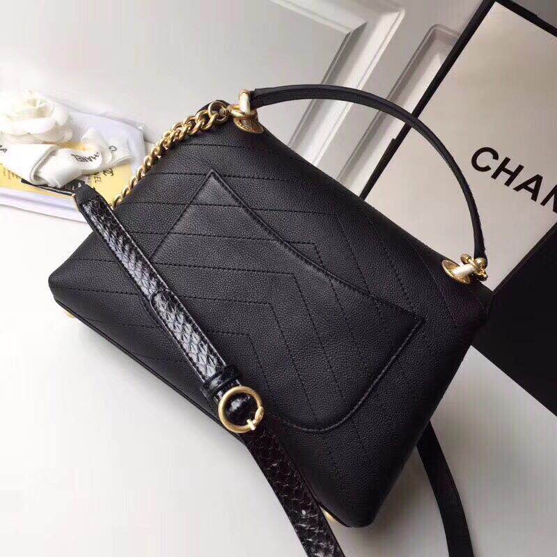 Chanel Original Calfskin Leather Tote Bag 1775 Black