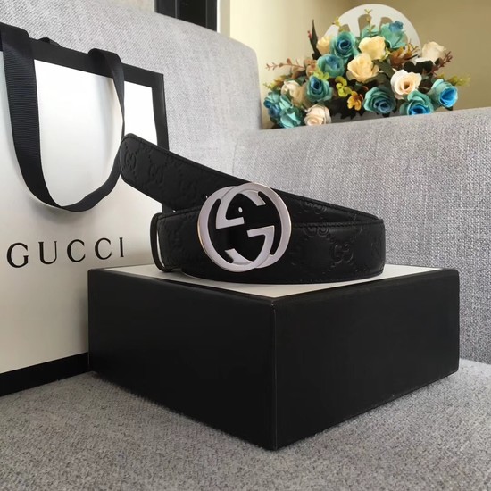 Gucci Signature leather belt 370543 black