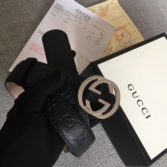 Gucci Signature leather belt 370543 black
