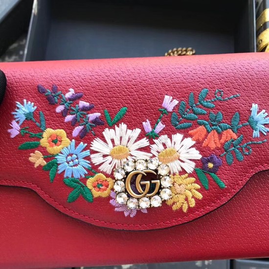 Gucci GG Marmont matelasse mini bag 499314 red