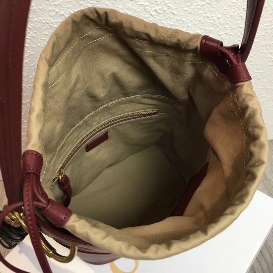 Chloe Roy Mini Smooth Leather Bucket Bag S126 Plum purple