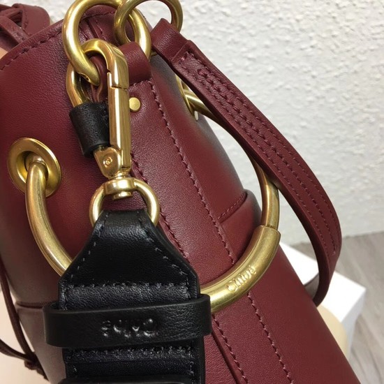 Chloe Roy Mini Smooth Leather Bucket Bag S126 Plum purple