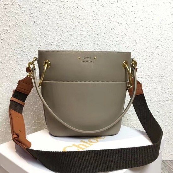 Chloe Roy Mini Smooth Leather Bucket Bag S126 grey