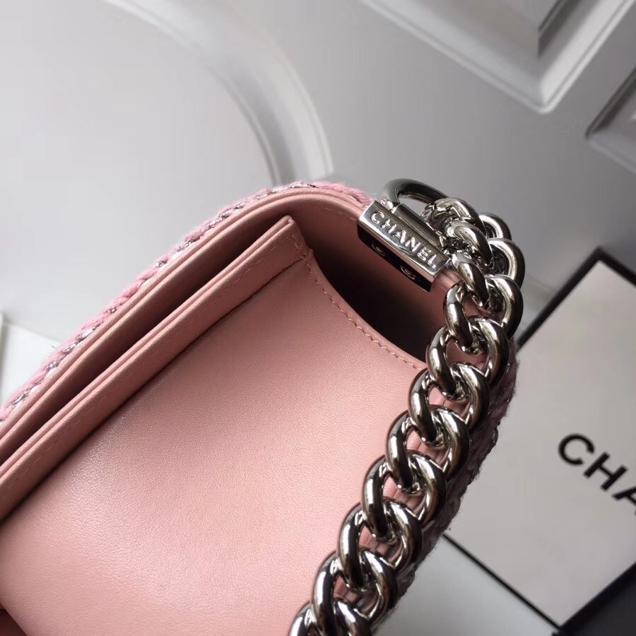 Chanel Leboy Sheepskin leather Shoulder Bag B67086 pink