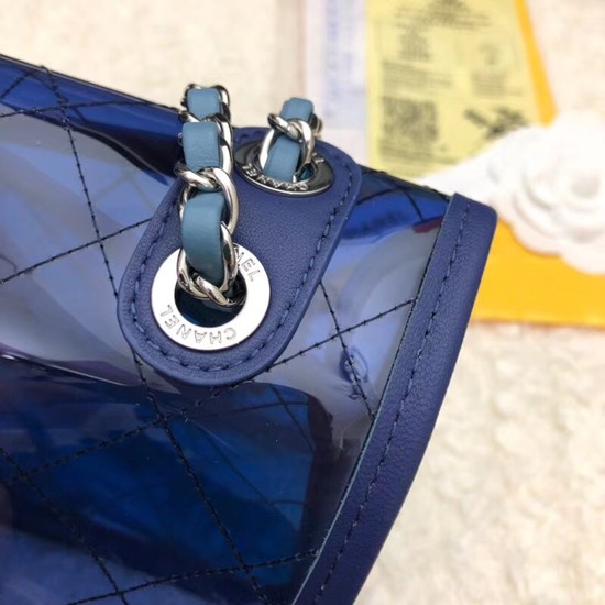Chanel CC original PVC lambskin flap bag ACT18 blue