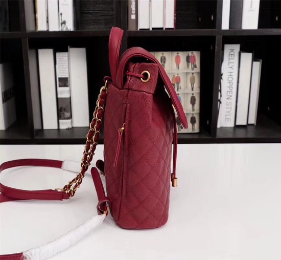 Chanel Caviar Leather Backpack 83430 red