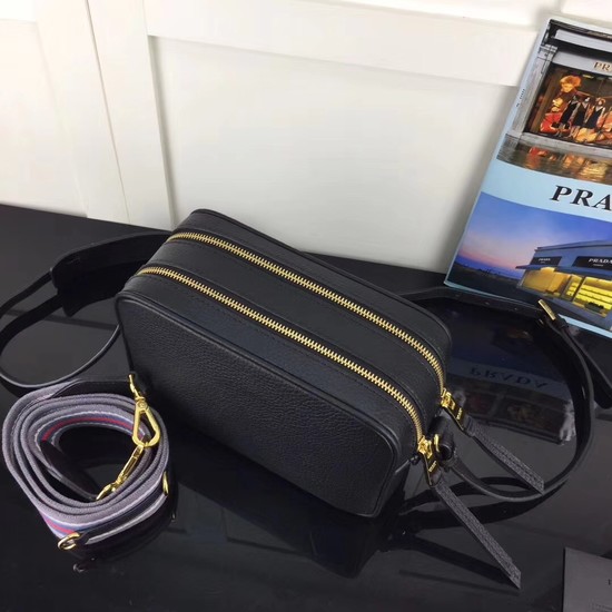 Prada Calf leather Shoulder Bag 1BH082-2B black