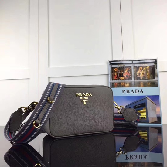 Prada Calf leather Shoulder Bag 1BH082-2B grey