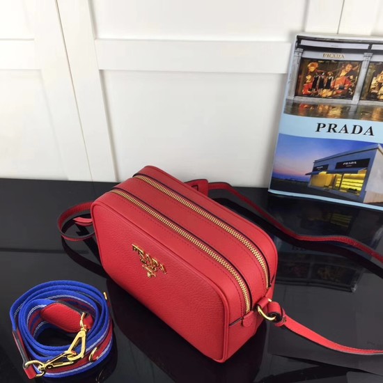 Prada Calf leather Shoulder Bag 1BH082-2B red