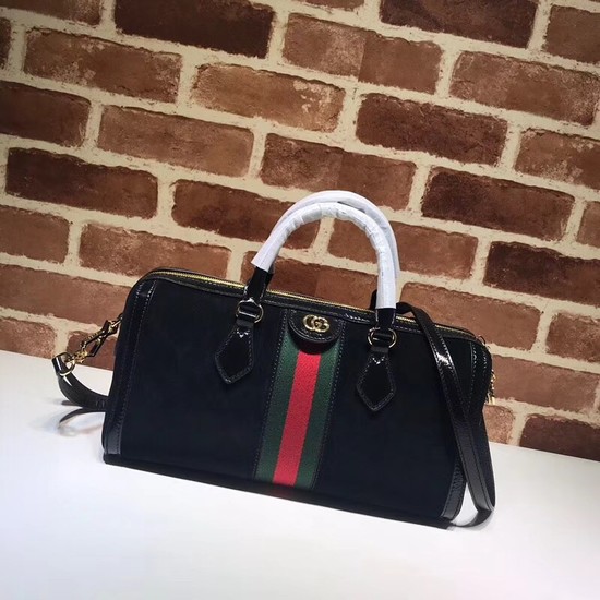 Gucci Ophidia medium top handle bag 524532 Black suede