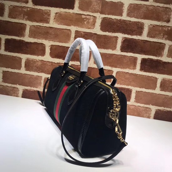 Gucci Ophidia medium top handle bag 524532 Black suede