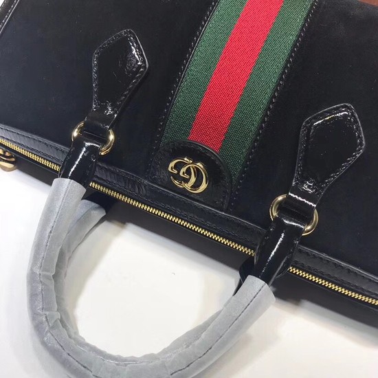 Gucci Ophidia medium top handle bag 524532 Black suede