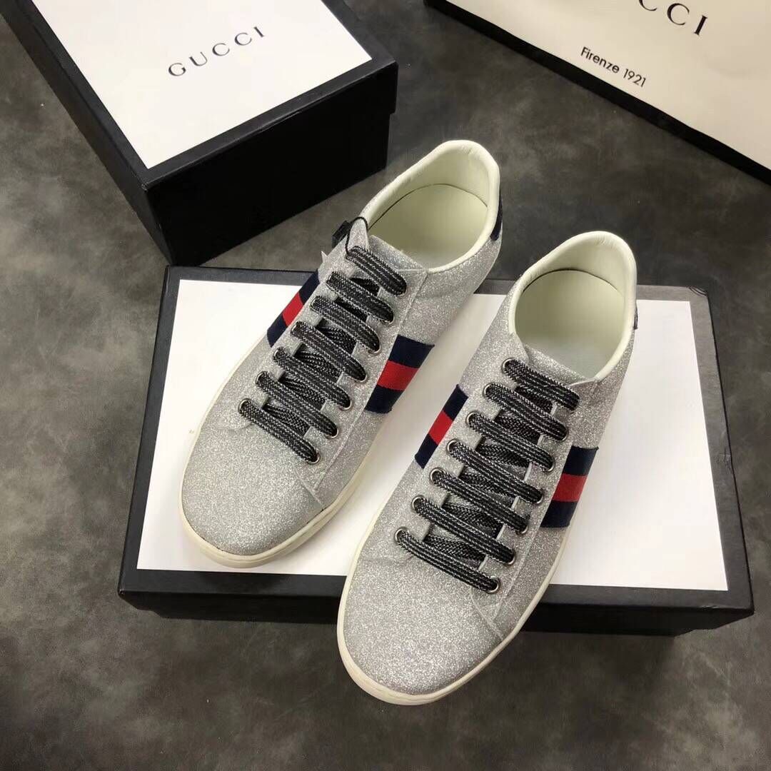 Gucci mens Shoes GG1138 Silver