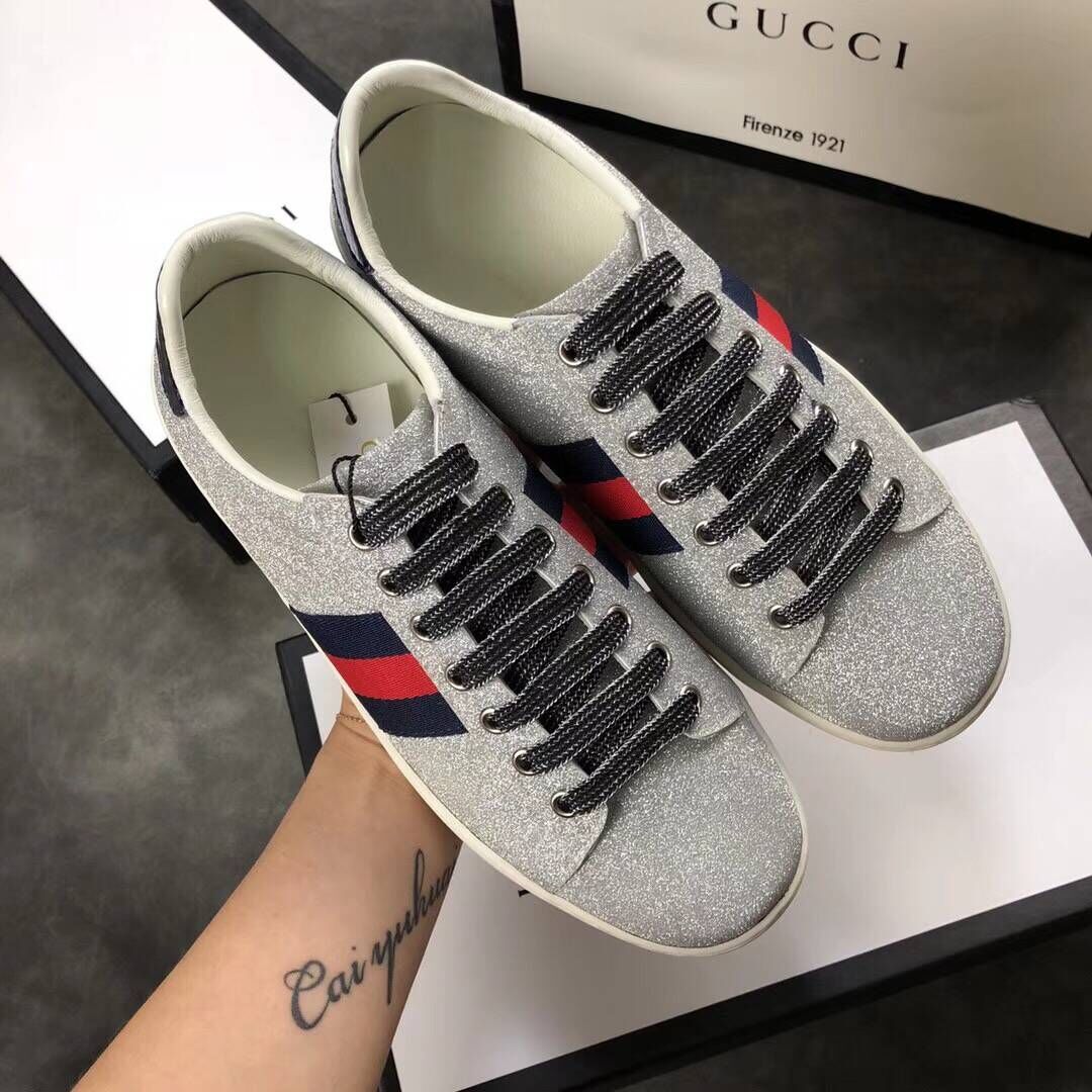 Gucci mens Shoes GG1138 Silver