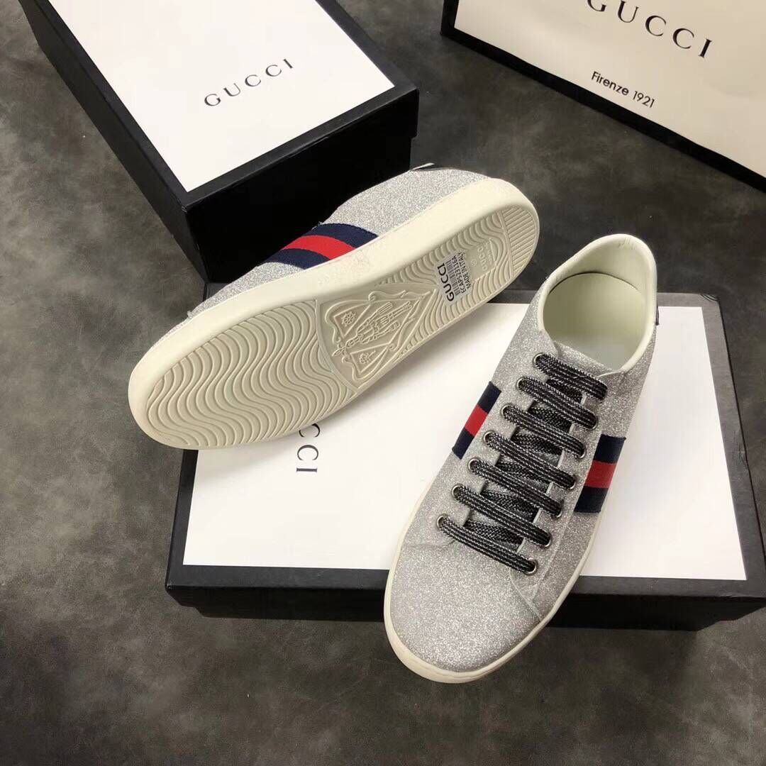 Gucci mens Shoes GG1138 Silver