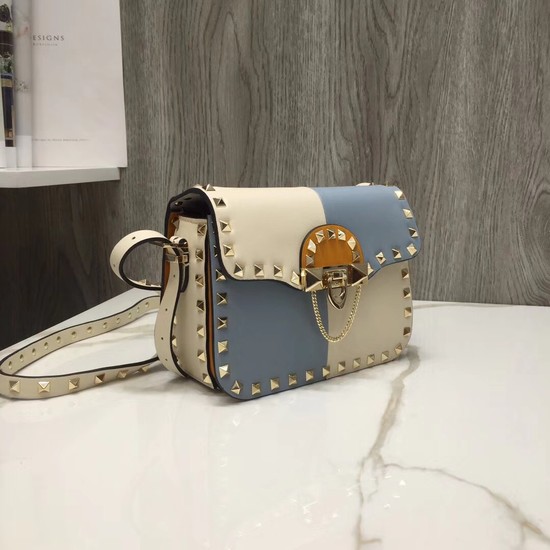 Valentino Original Leather cross-body bag 38021 blue&white