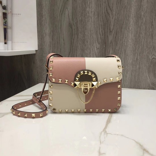 Valentino Original Leather cross-body bag 38021 pink&white